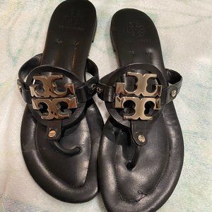 Tory Burch Miller Black Logo Sandal
